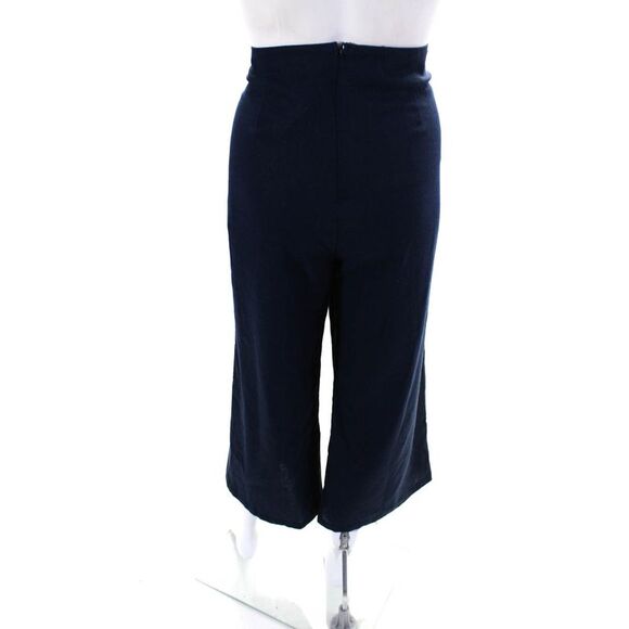 Ellelauri Women's Hook Closure Flat Front Straight Leg Dress Pant Blue Size L - Picture 3 of 5